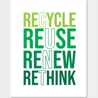 Recycle Reuse Renew Rethink Crisis Environmental Activism Posters and Art